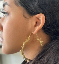 Load image into Gallery viewer, Ella Brass Hoop Earrings
