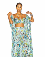 Load image into Gallery viewer, Kamala Kaftan in Aqua Pineapple Print
